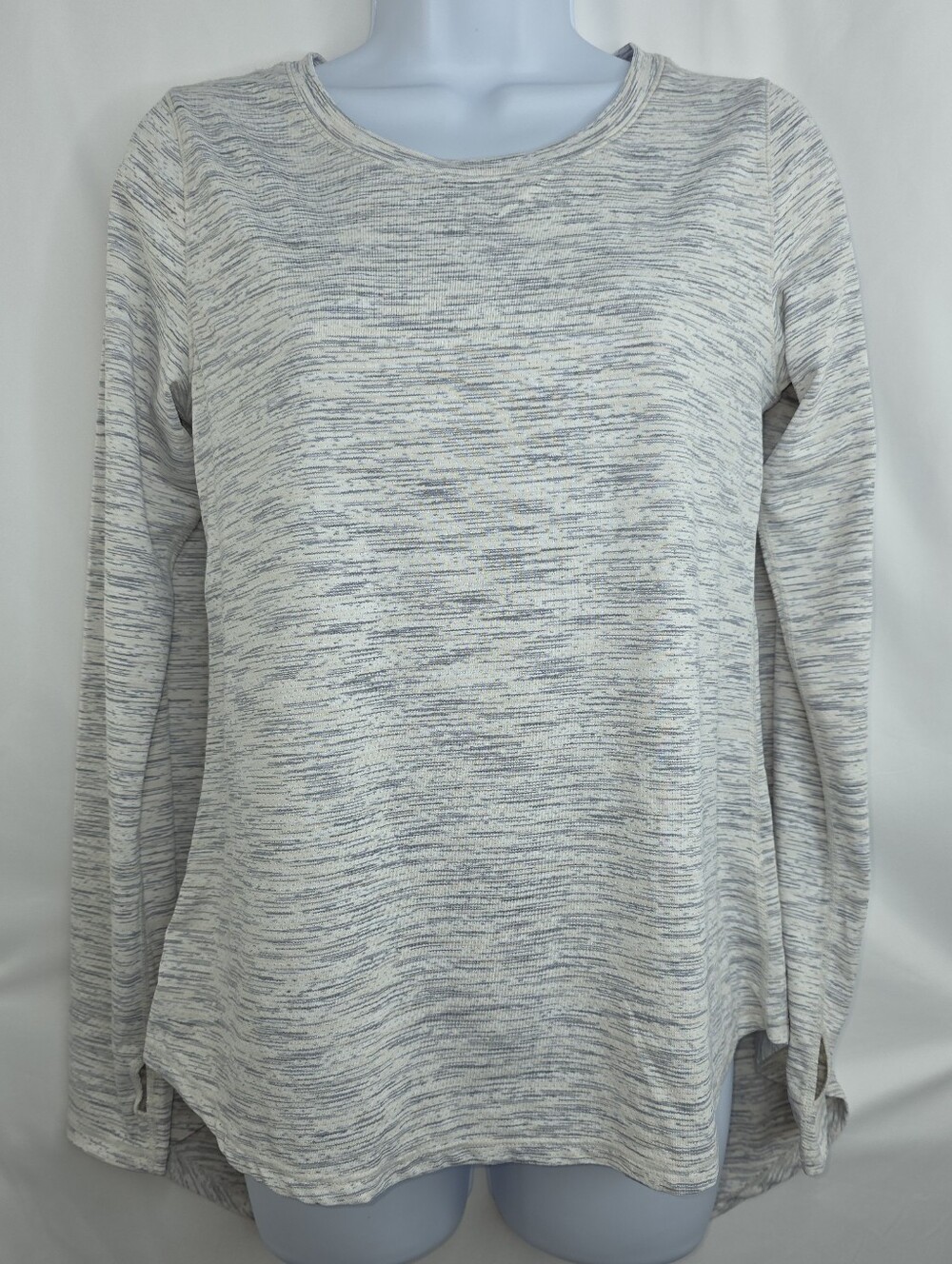 Zyia Active Women's Heathered Long Sleeve Top Gray Size Large Workout AA-3922